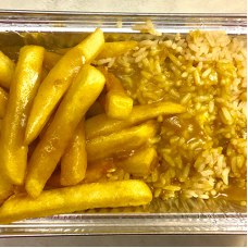 Fried Rice & Chips with Sauce